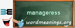 WordMeaning blackboard for manageress